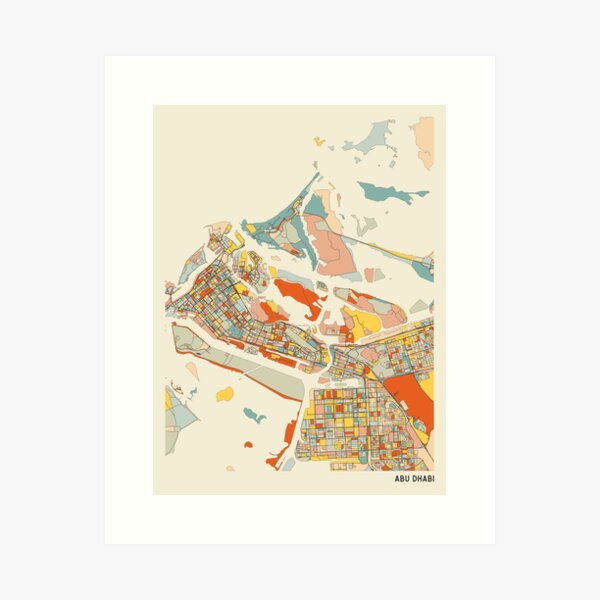 Item preview, Abu Dhabi - United Arab Emirates - Street Map designed and sold by countercolour.