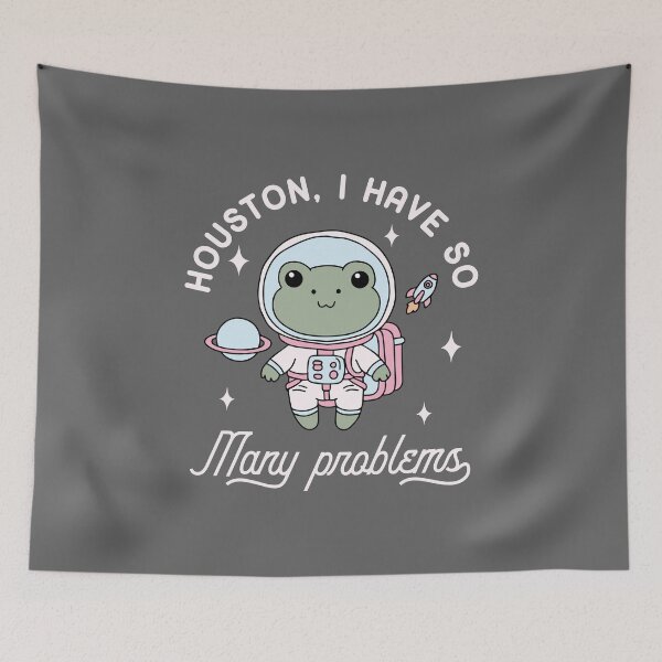 Item preview, Houston I have so many problems kawaii astronaut frog  designed and sold by FatBirdie.