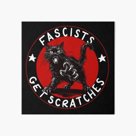 Vista previa del artículo con la obra «Gatos contra los fascistas», diseñado y vendido por KilkennyCat Art.