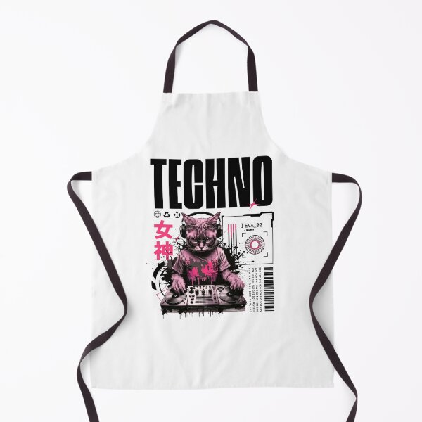 Item preview, TECHNO - Future Cat Dj Vibes (Black/Pink) designed and sold by Discothreadz.