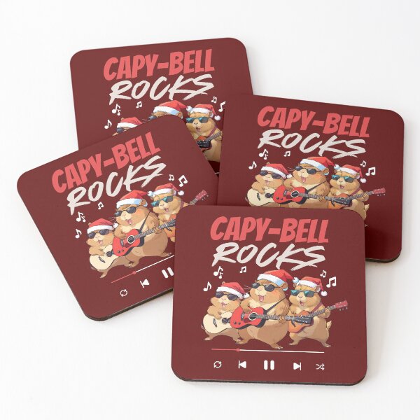 Item preview, Cute Merry Christmas Capy-Bell Rocks Playing Guitar designed and sold by The magic  Yellow bus.