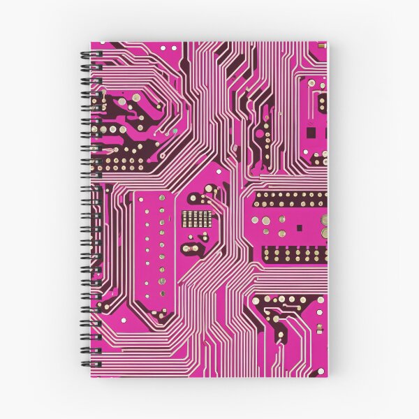 Aperçu de l'œuvre Pink Circuit Board Pattern  créée et vendue par FluidForms.