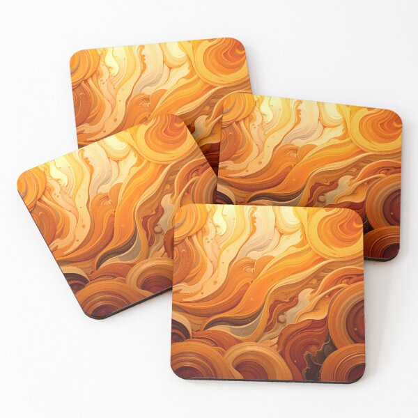 Item preview, Flowing, leaf-like patterns in deep oranges designed and sold by semenol.