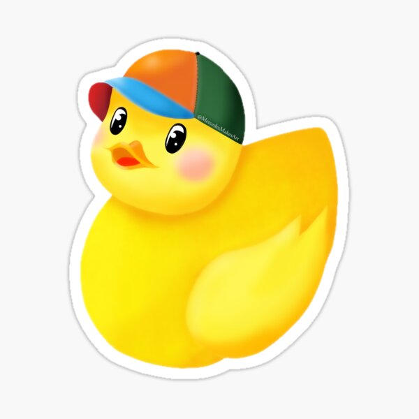 Item preview, Duck in a Colourful Hat designed and sold by Mercedes Makes Art.
