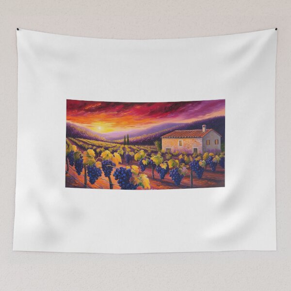 Item preview, A dazzling sunset over a vineyard  designed and sold by EtCreative.