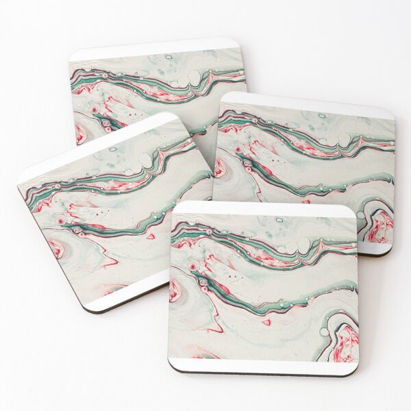 Item preview, Red and Green Marbling designed and sold by Lisa Neuman Watercolors.