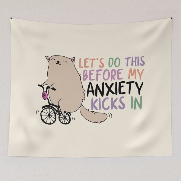 Item preview, Let's do this before my anxiety kicks in cute cat designed and sold by FatBirdie.