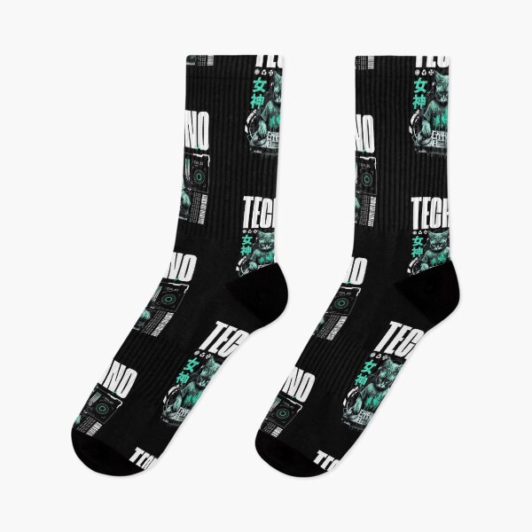 Item preview, TECHNO  - Future Cat Dj Vibes (White/Teal)  designed and sold by Discothreadz.
