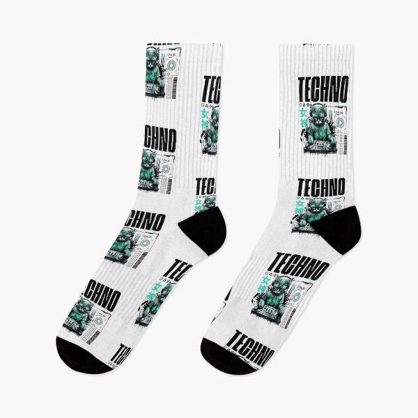 Item preview, TECHNO  - Future Cat Dj Vibes (Black/Teal)  designed and sold by Discothreadz.