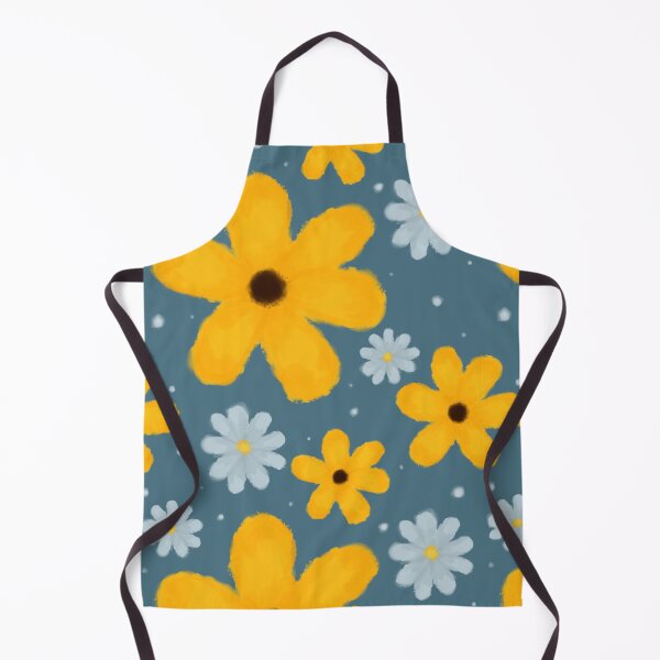 Item preview, yellow and light blue flower patter designed and sold by Fridayscorner.
