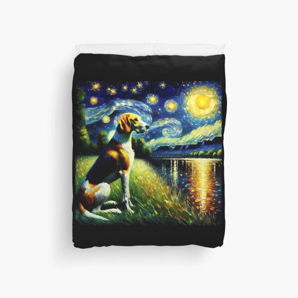 Item preview, Starry Night English Foxhound Dog Van Gogh Lover designed and sold by Kimberley King Art King Art.