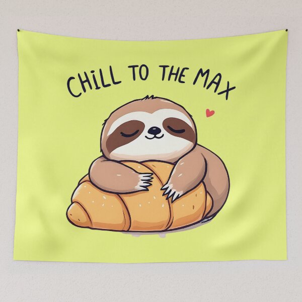 Item preview, Chill to the Max Sloth Croissant designed and sold by Taans-Creation.