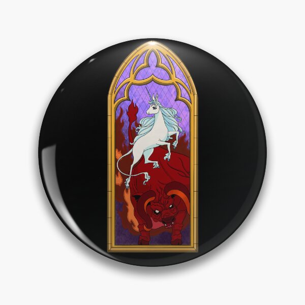 Item preview, Unicorn and Red Bull stained glass window designed and sold by StrangeBootique.