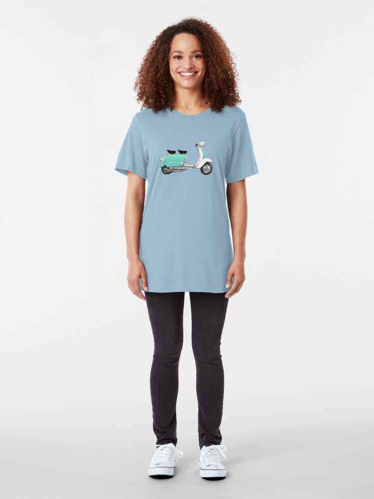Alternate view of Scooter T-shirts Art: 1960s Li 125 Series 3 Innocenti Scooter Design Slim Fit T-Shirt