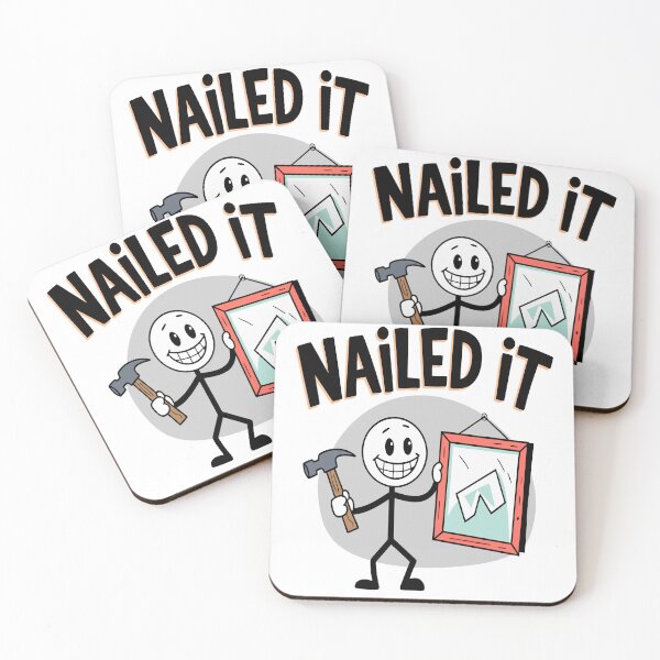 Item preview, Nailed It! Stick Figure, Crooked Picture, Funny Humor designed and sold by PunnyProducts.
