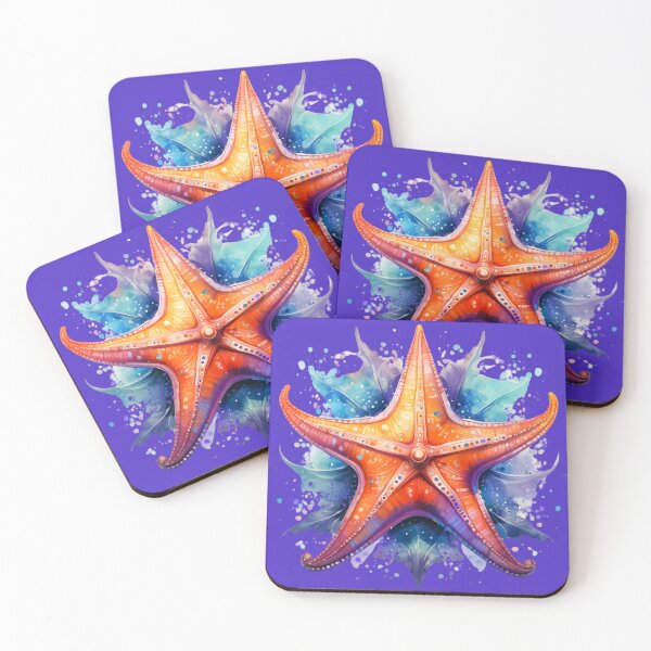 Item preview, Orange Starfish Watercolor designed and sold by BeachBreezyVA.