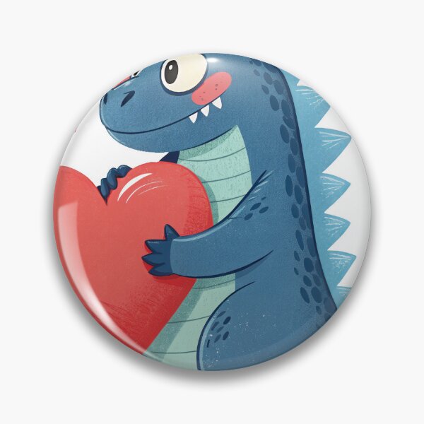 Item preview, A cute cartoon dragon happily holds a large red heart. designed and sold by DedeeArtthai.