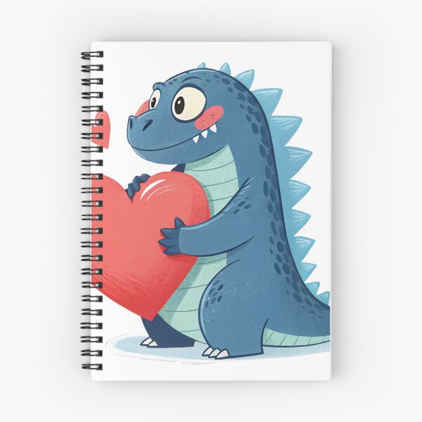 Item preview, A cute cartoon dragon happily holds a large red heart. designed and sold by DedeeArtthai.