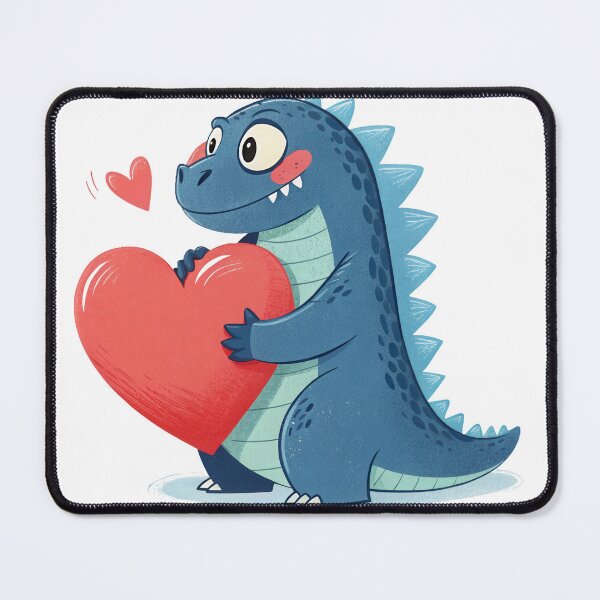 Item preview, A cute cartoon dragon happily holds a large red heart. designed and sold by DedeeArtthai.