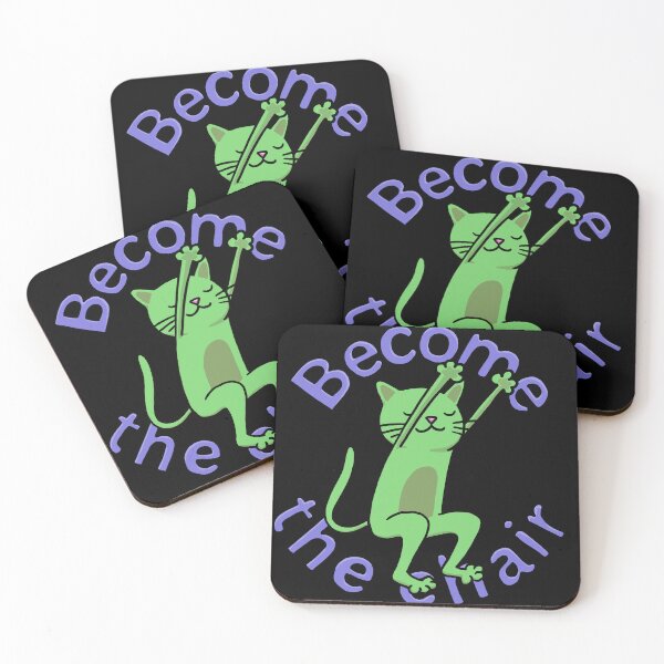Item preview, Green Become The Chair Yoga Pose Cat designed and sold by squigglypaw.