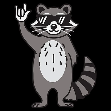 Artwork thumbnail, Retro Rock Raccoon Rocking Out by NQArtist