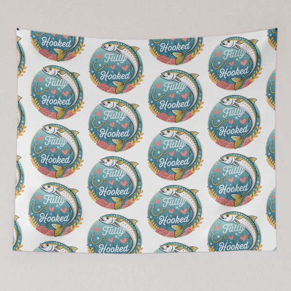 Item preview, Fishers Fully Hooked Design with Nice Fish, hearts, and Decorations designed and sold by Amiramor0.