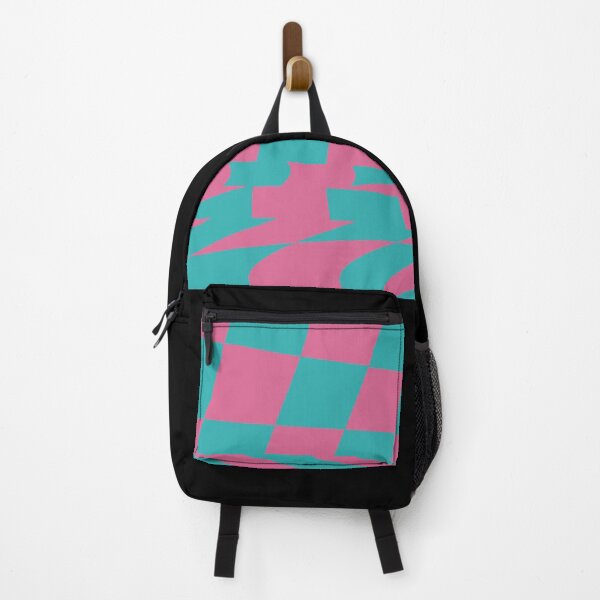 Item preview, Funky Liquid Pink and Blue Glitch Checkerboard Pattern designed and sold by Alison Inwood.