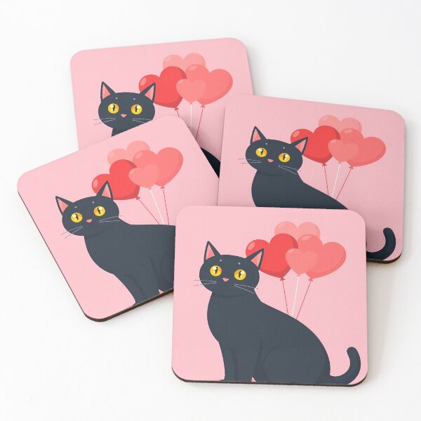 Item preview, Black Cat valentines day hearts balloons cat breeds must have gifts valentine's day designed and sold by svarupa.