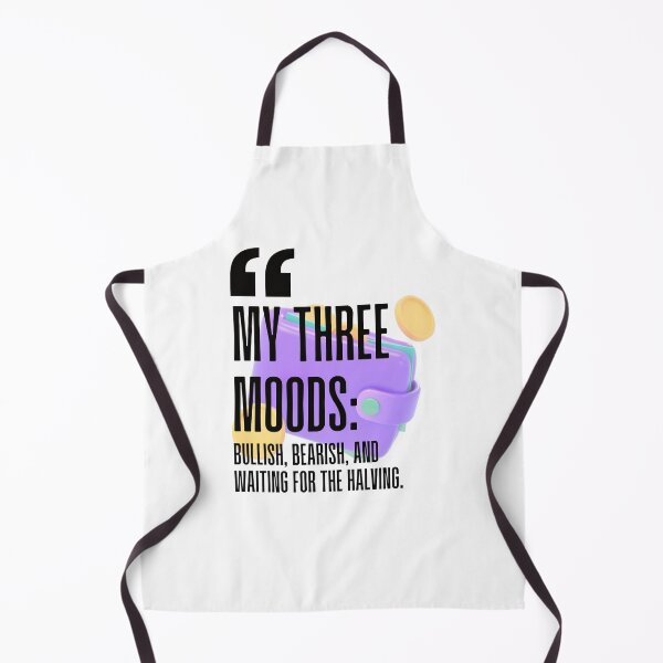 Item preview, My three moods: Bullish, bearish, and waiting for the halving. white background. designed and sold by Mechanical-Artt.