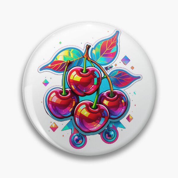 Aperçu de l'œuvre Neon Cherries Sticker créée et vendue par FluidForms.