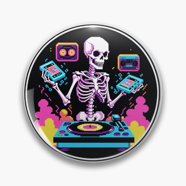 Aperçu de l'œuvre Skeleton DJ Sticker créée et vendue par FluidForms.
