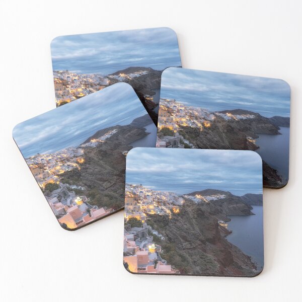 Item preview, Vista del acantilado al atardecer en Oia, Santorini designed and sold by aaronchoi.