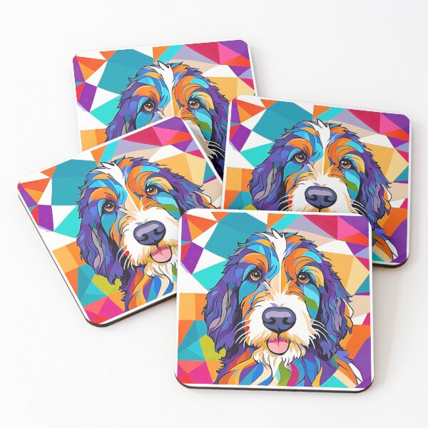 Item preview, Beautiful Geometric Bernedoodle Art - Unique Modern Dog Design designed and sold by Fredster1966.