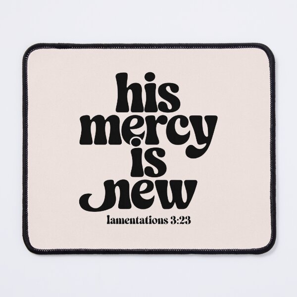 Item preview, His Mercy is New Every Morning Lamentations 3:23 | Inspirational Calligraphy Bible Verse Christian Faith Art designed and sold by  KnitLuv.