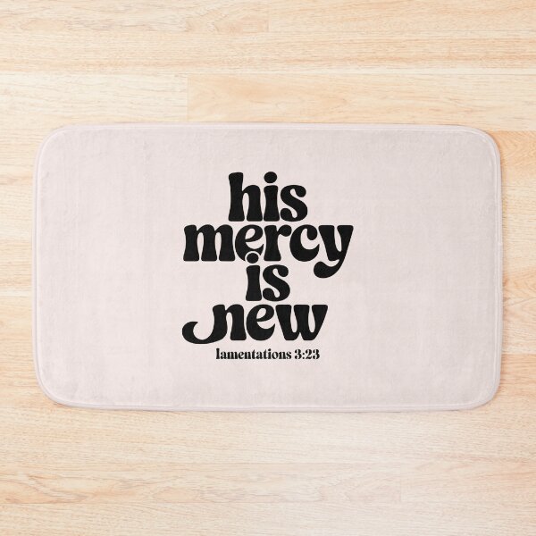Item preview, His Mercy is New Every Morning Lamentations 3:23 | Inspirational Calligraphy Bible Verse Christian Faith Art designed and sold by  KnitLuv.