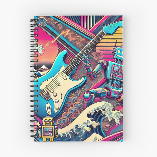 Item preview, Music Meets Art: Japanese-Style Electric Guitars with Waves and Floral Elegance - Model 8 designed and sold by NeonBot_Shop.