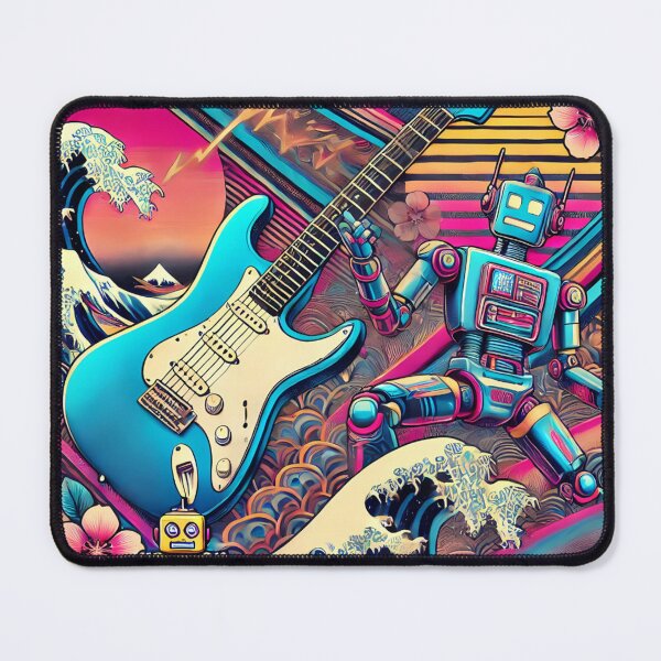 Item preview, Music Meets Art: Japanese-Style Electric Guitars with Waves and Floral Elegance - Model 8 designed and sold by NeonBot_Shop.
