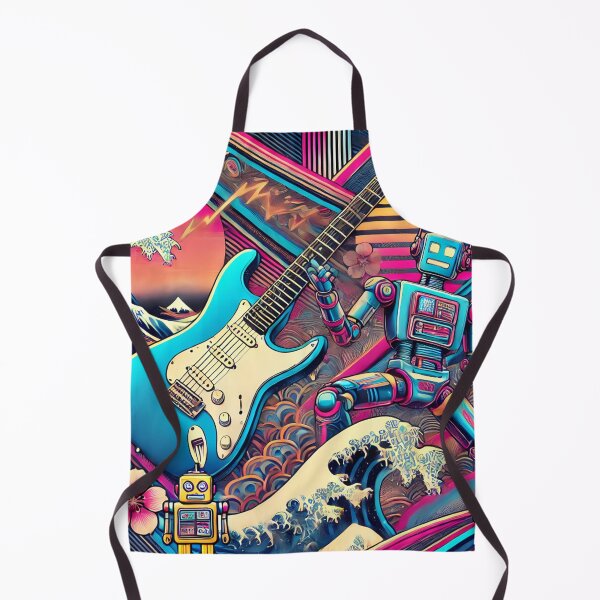Item preview, Music Meets Art: Japanese-Style Electric Guitars with Waves and Floral Elegance - Model 8 designed and sold by NeonBot_Shop.