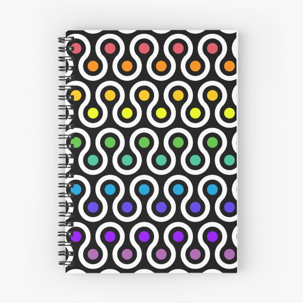 Aperçu de l'œuvre Motif géométrique : Cercles en boucle : Arc-en-ciel Blanc Noir créée et vendue par Red Wolf.