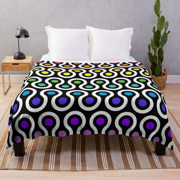 Item preview, Geometric Pattern: Looped Circles: Rainbow White Black designed and sold by Red Wolf.