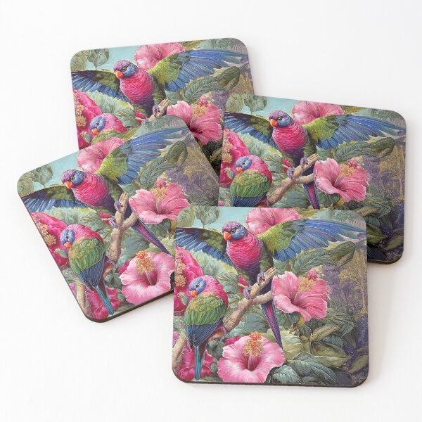Item preview, Hibiscus and lorikeets designed and sold by andreisky.