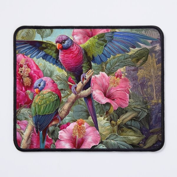 Item preview, Hibiscus and lorikeets designed and sold by andreisky.