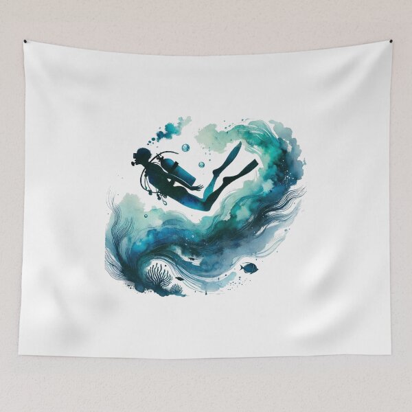 Item preview, Scuba Diver Silhouette designed and sold by Gentle40Winks.