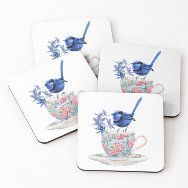 Item preview, Male Blue Wren Teacup designed and sold by PollaPosavec.