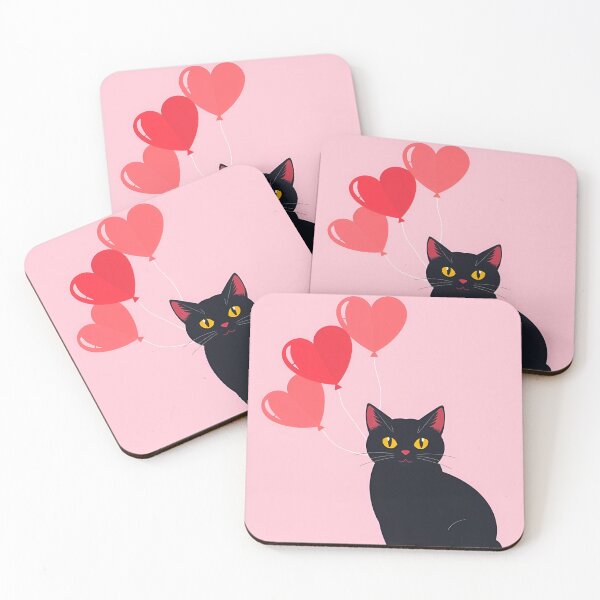 Item preview, Black Cat valentines day hearts balloons cat breeds must have gifts valentine's day designed and sold by svarupa.