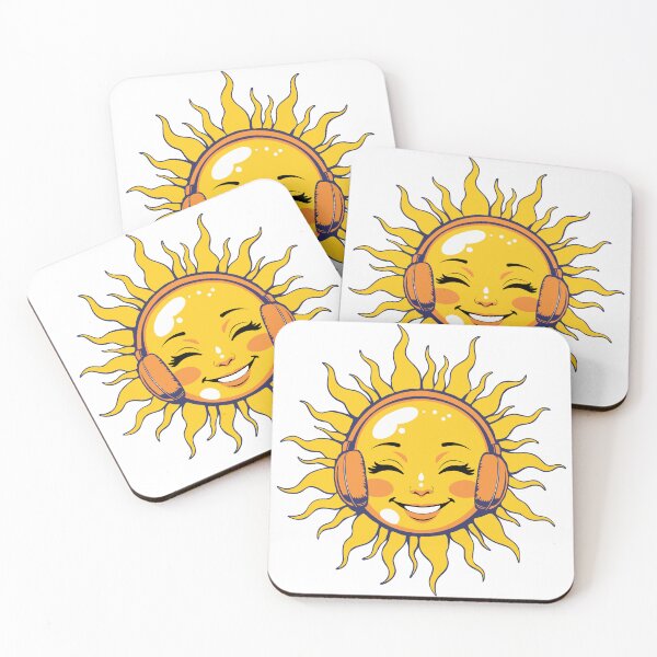 Item preview, Sunset Vibes: Cheerful Sun with Playful Orange Earmuffs designed and sold by MindnPixels.