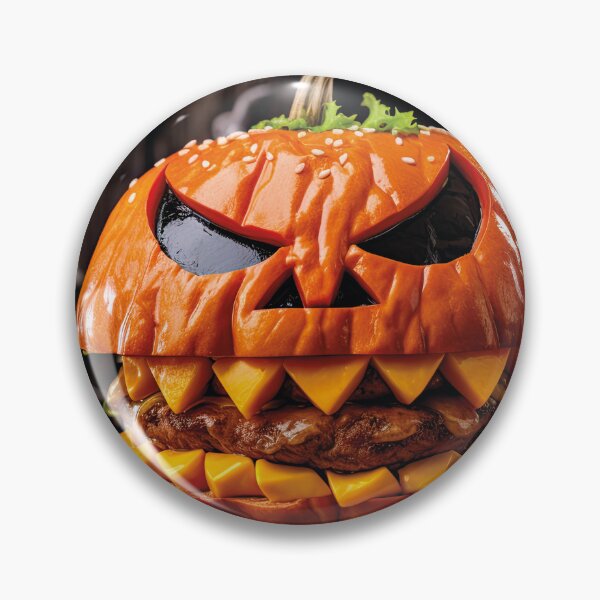 Artikelvorschau, gruseliger Halloween Burger, Kürbisgesicht entworfen und verkauft von Mauswohn.