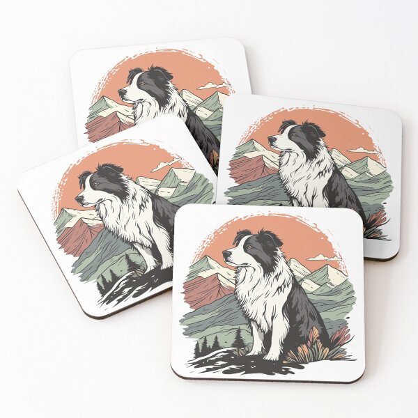 Item preview, Border Collie Painting Mountains designed and sold by NicolasGlowArt.