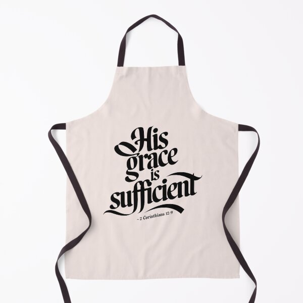 Item preview, His Grace is Sufficient 2 Corinthians 12:9 | Inspirational Calligraphy Christian Bible Verse Art designed and sold by  KnitLuv.