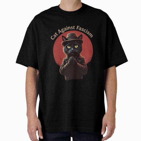 Vista previa del artículo con la obra «Gato contra el fascismo», diseñado y vendido por ABOUZAKARIAE.